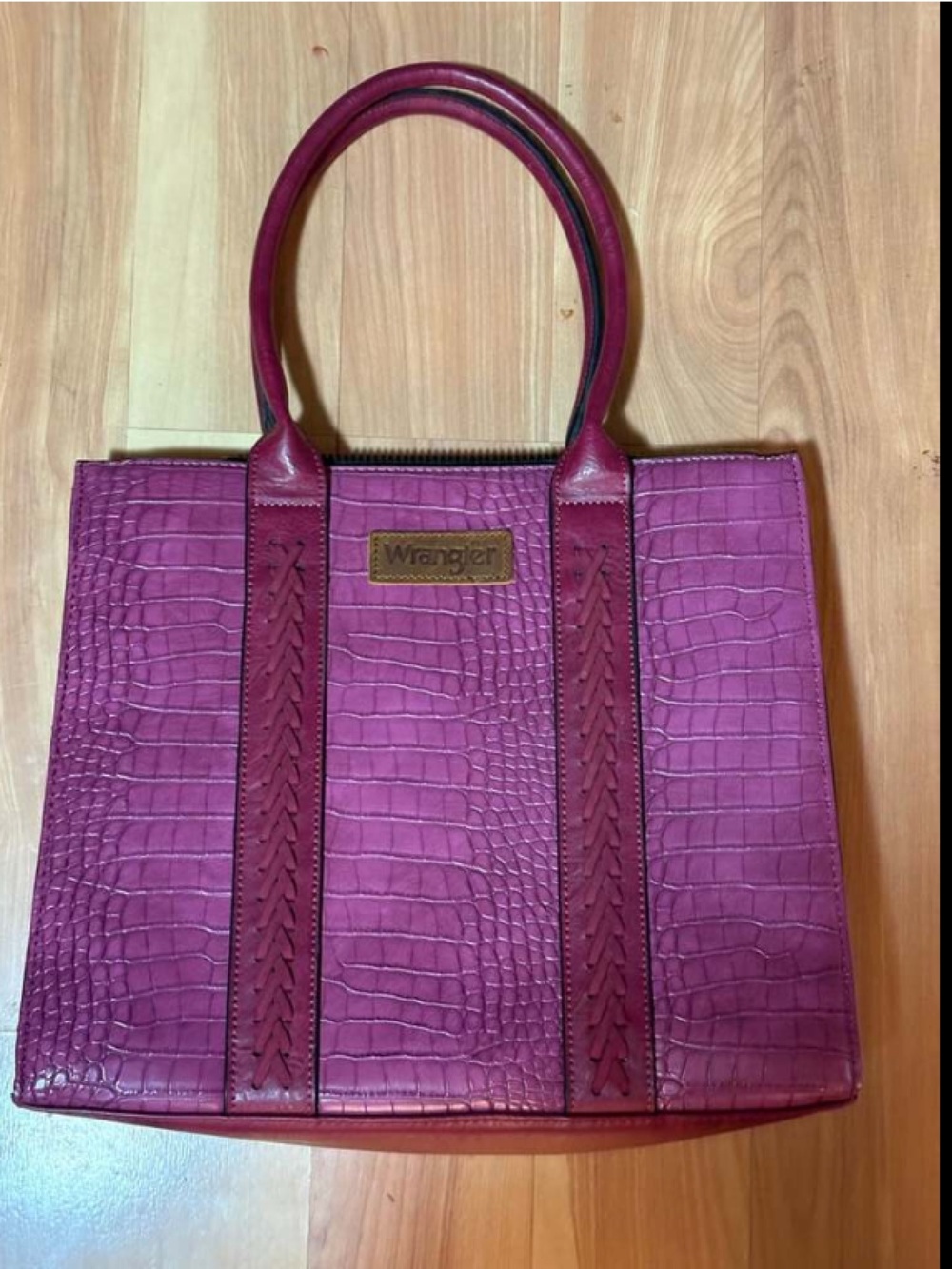 Pink Wrangler Tote Satchel bag for Women Top Handle Detachable Strap